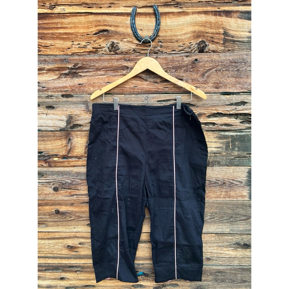 BANNED APPAREL | Retro Pinstripe Pin Up Pink Black Capri Pants XL